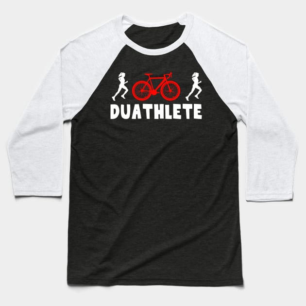 Female Duathlete Baseball T-Shirt by thingsandthings